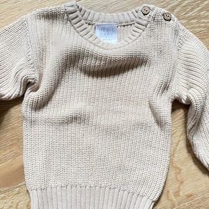 Mebie Baby | 1yr Beige Chunky Knit Sweater